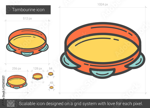 Tambourine line icon.
