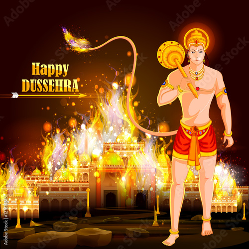 Happy Dussehra background showing festival of India
