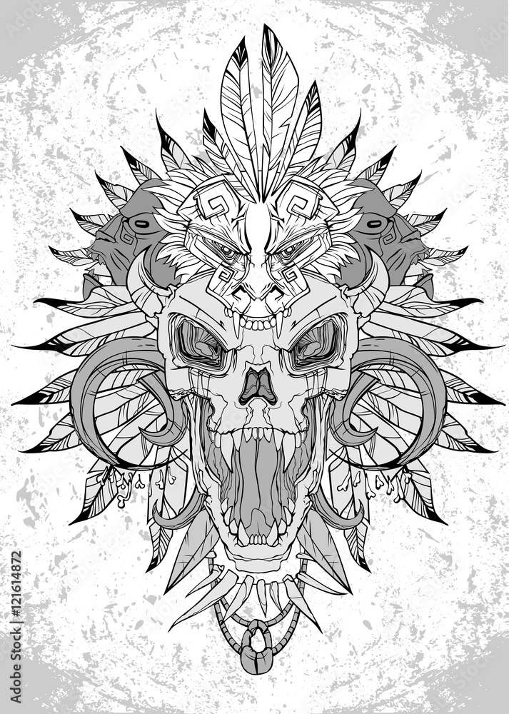 Obraz premium screaming skull face