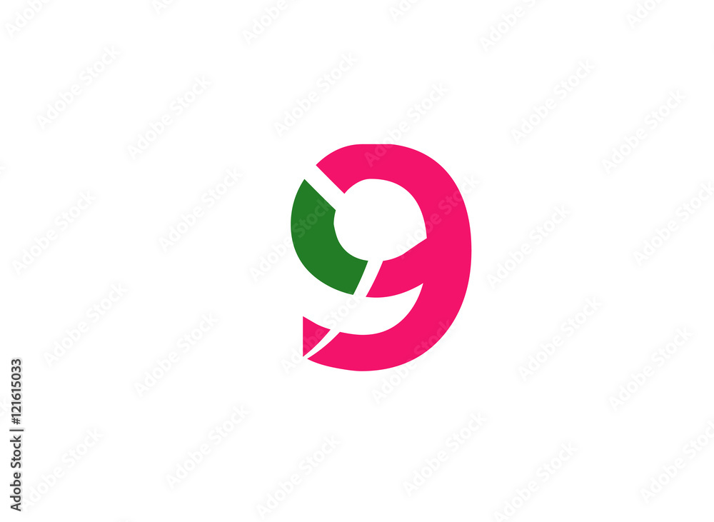 Vector sign logo nine number 9
Vector sign logo nine number 9