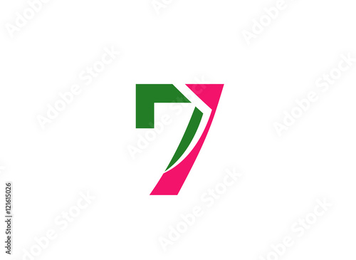 Vector sign logo number 7 
