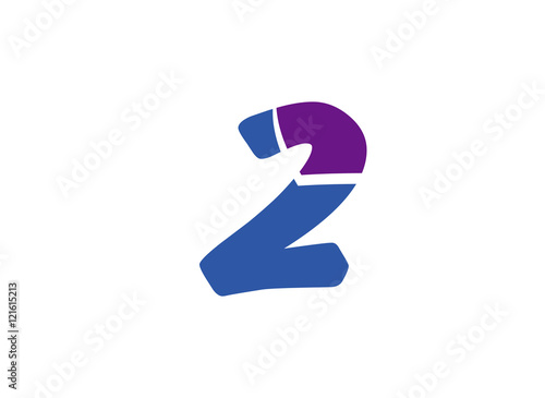 Number 2 logo. Vector logotype design
