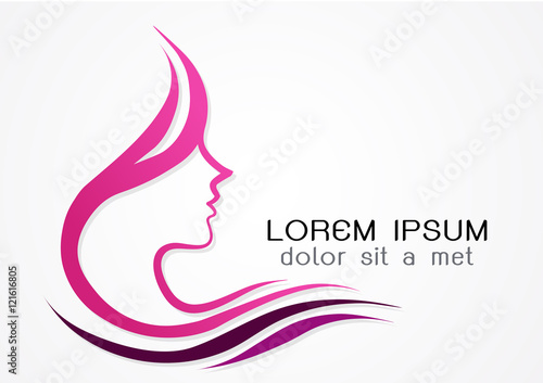 Beauty Woman Face logo design template, Abstract design concept