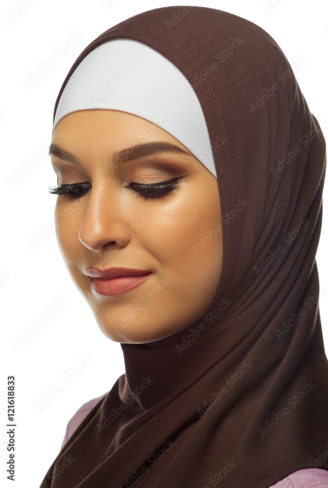 Young muslim woman isolated