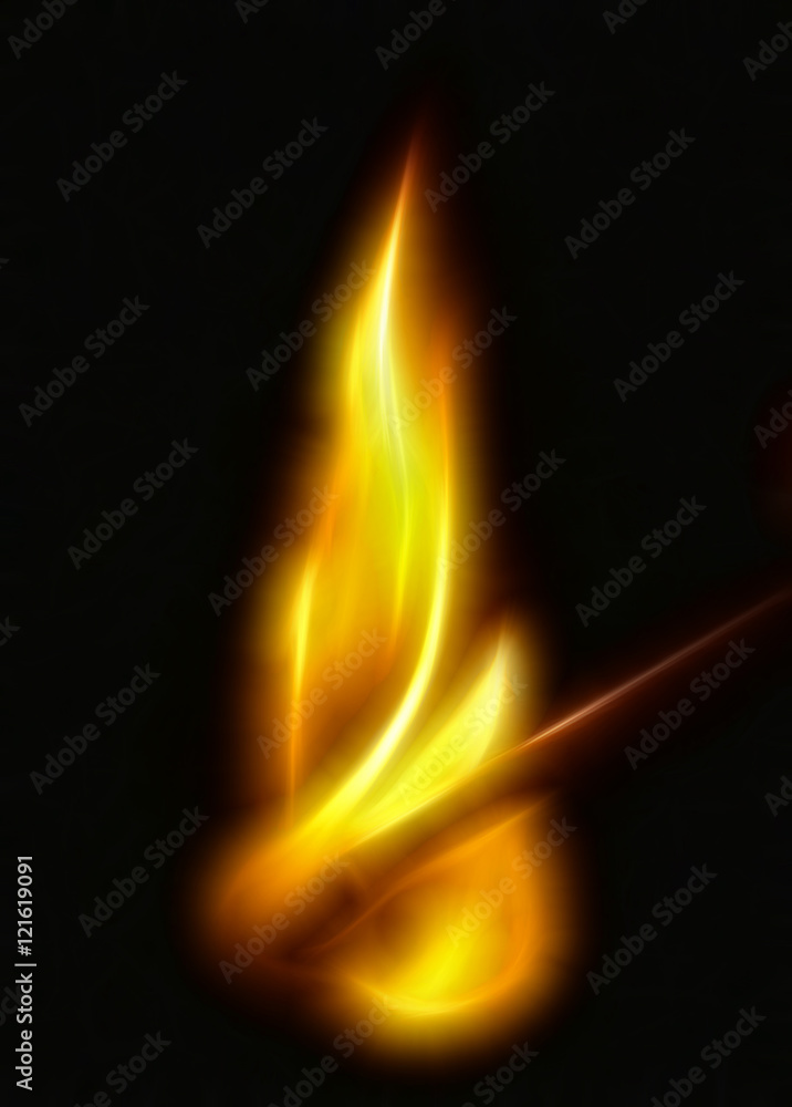 Flame illustration on dark background