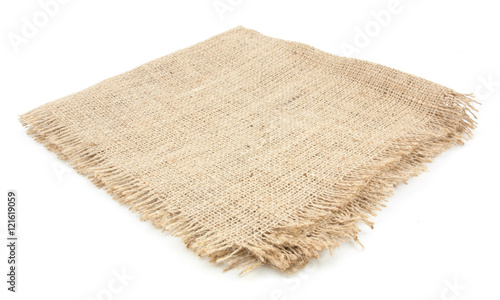 burlap hessian sacking isolated on white background