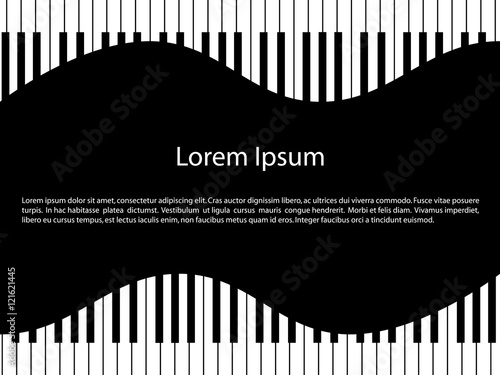 Abstract background with piano keys.