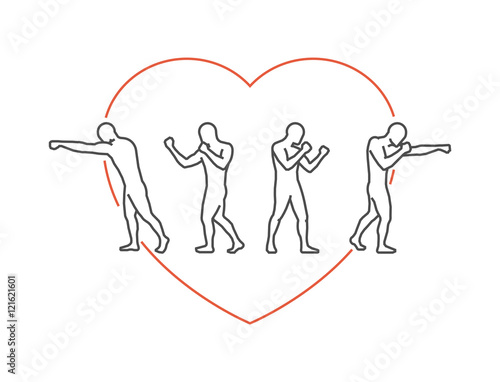 Vector line vector logo for boxing.