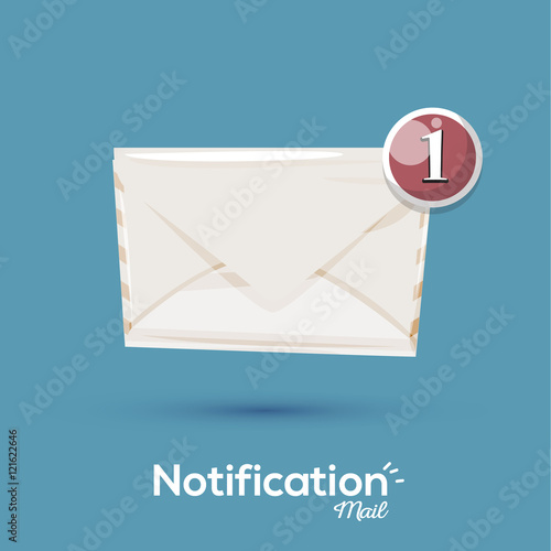 envalope with notification alert icon. typographic - vector photo