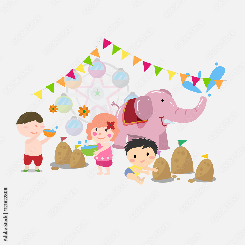 Fototapeta premium thailand. songkran day. - vector