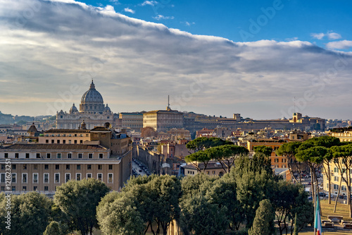 View over Rome with Vatican in the background
