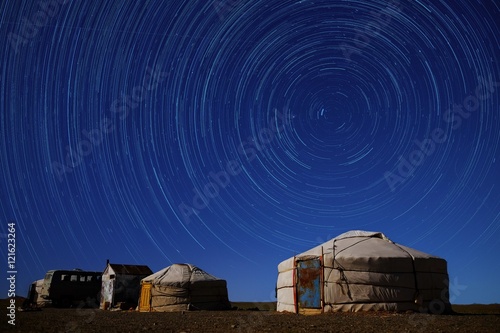 star trail at Mongolia