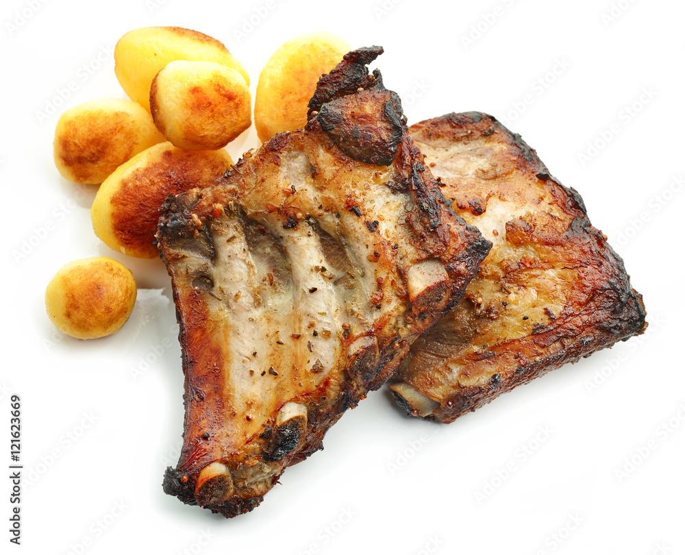 grilled pork ribs and potatoes grilled pork ribs and potatoes