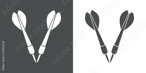 Icono plano dardos gris