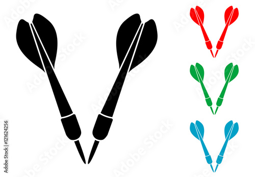 Icono plano dardos varios colores