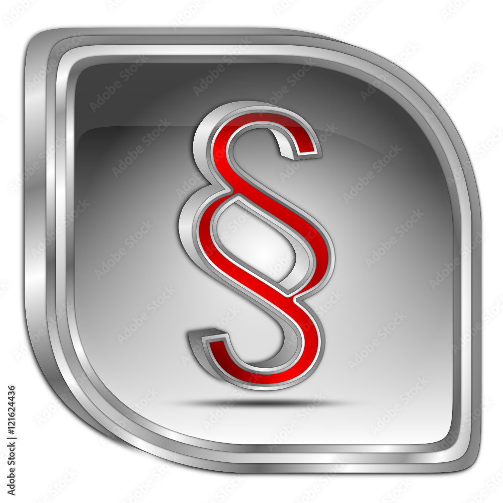 Law paragraph button - 3D illustration