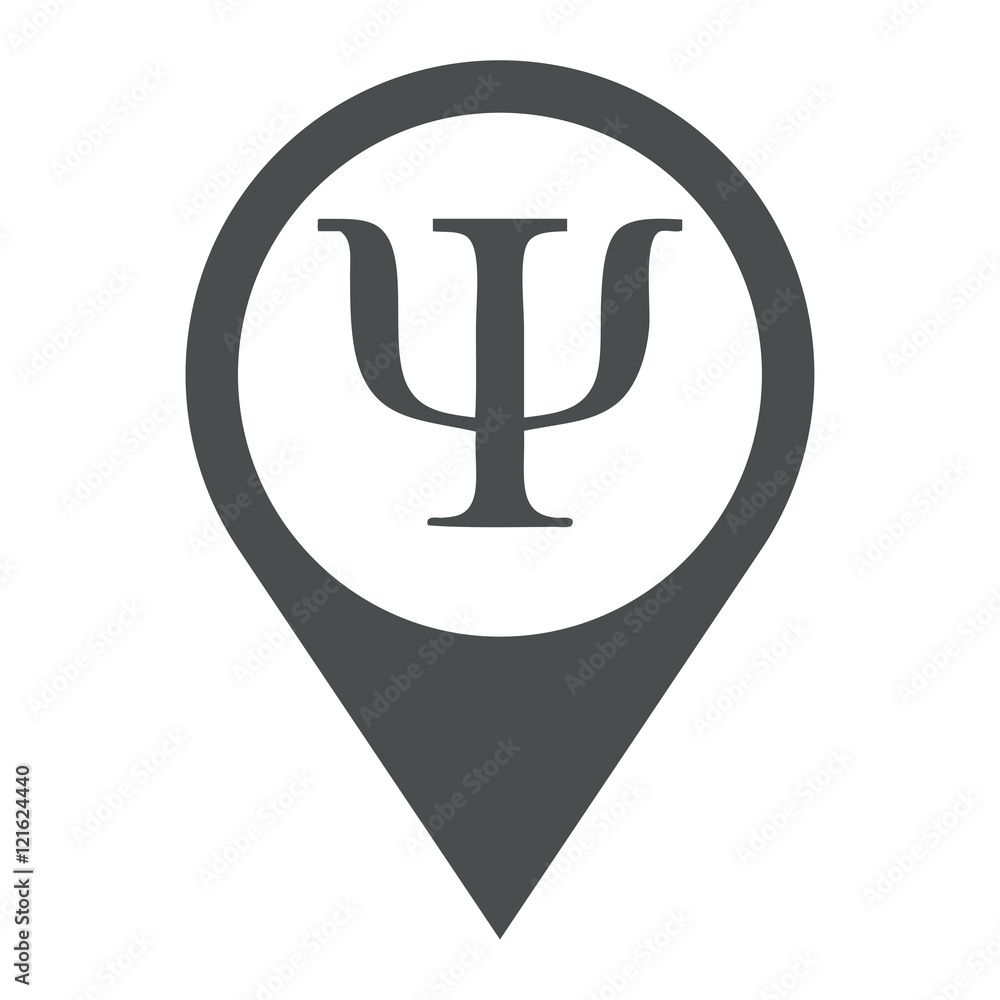 Icono plano localizacion texto psi gris Icono plano localizacion texto psi gris