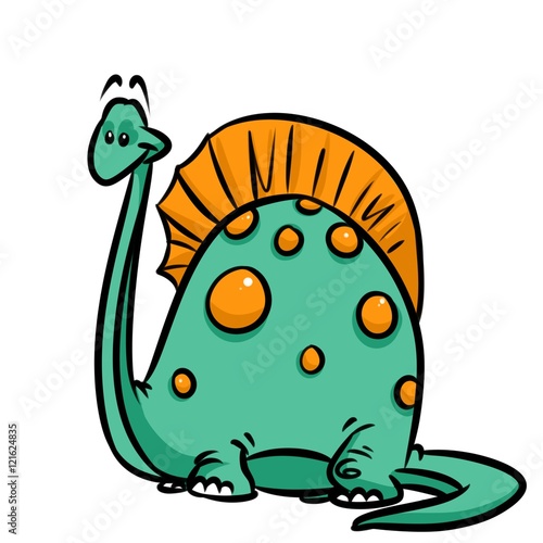 Dinosaur green cartoon illustration isolated image animal character 