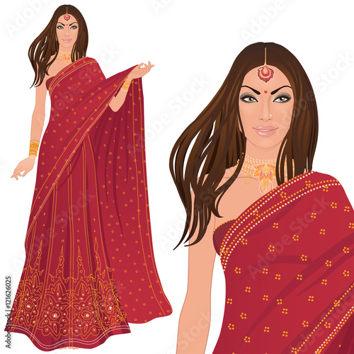 Beautiful indian woman wearing bridal outfit