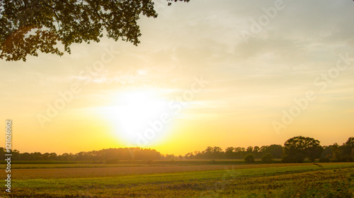 Sunsetting over farmer ground