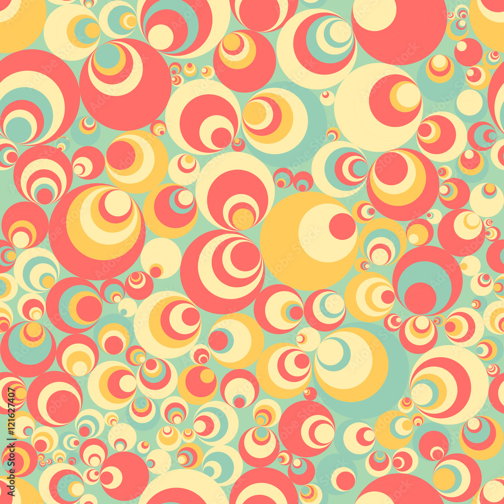 Seamless pattern of perfectly aligned circle shapes. Abstract background.