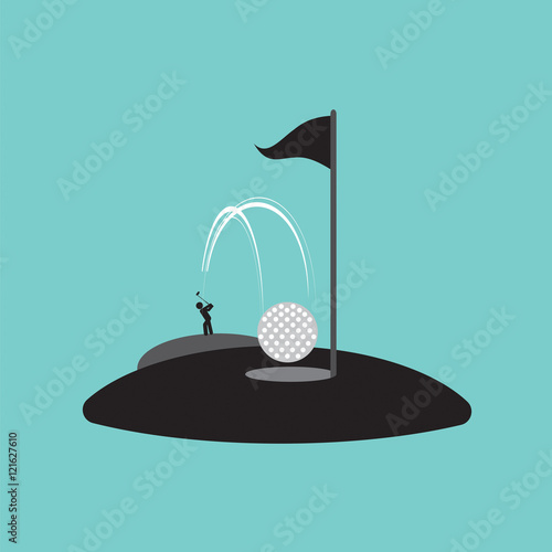 Golf Hole in One Sport Symbol Vector Illustration