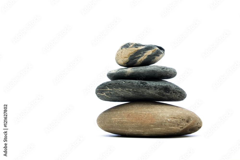 A pile of stones stacked together on a white background A pile of stones stacked together on a white background