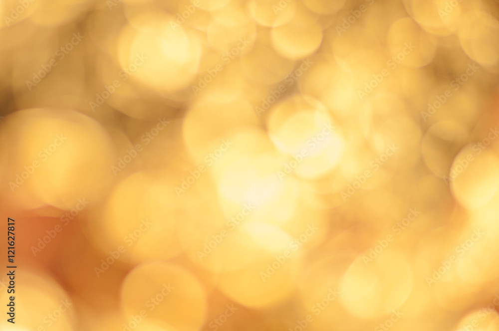 Circle bokeh with gold color background , glitter magic background