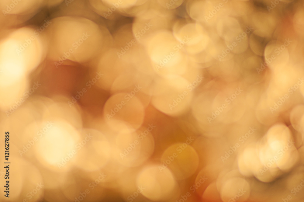 Circle bokeh with gold color background , glitter magic background
