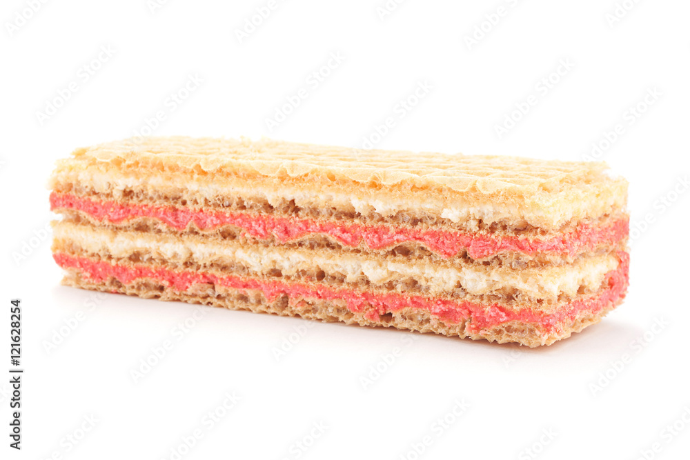 Fototapeta premium Sweet wafers with strawberry stuffing