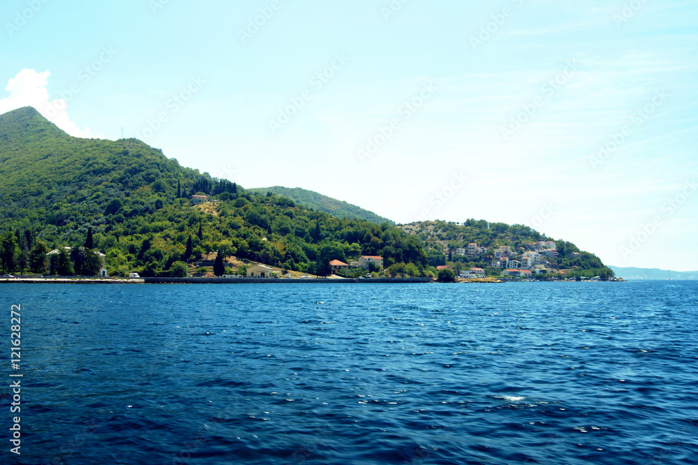View of the village Lepetane in Boka Bay, Montenegro