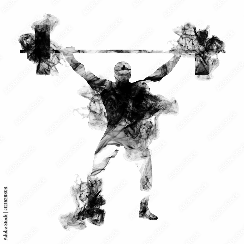Weight Lifter Athlete for Sports Concept. Vector Illustration.