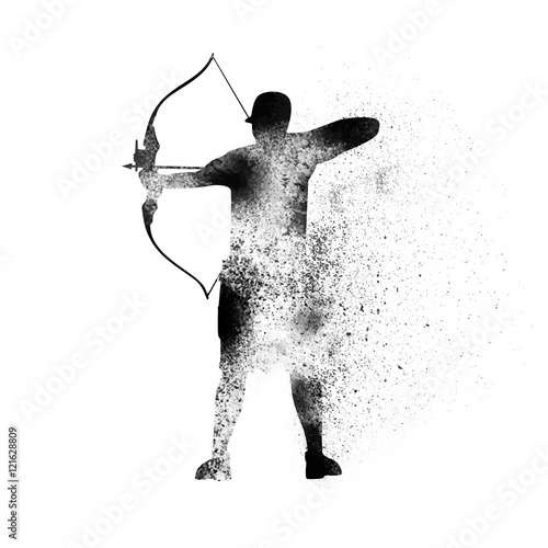 Archery Player for Sports Concept. Vector Illustration.