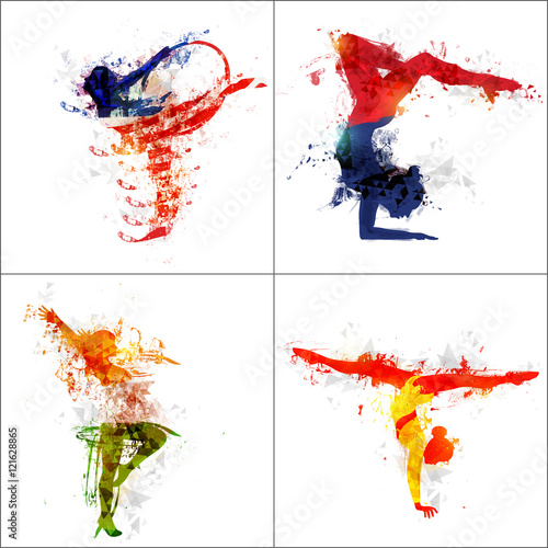 Vector abstract Illustration of Gymnastics Girl for Sports Concept.