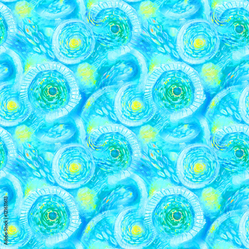 Abstract seamless acrylic ornamental pattern. Seamless texture in impressionism style.