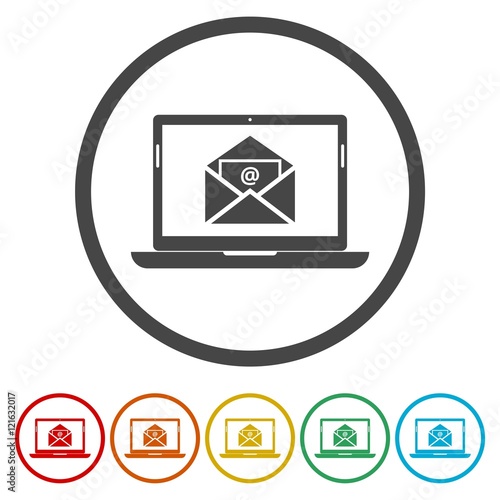 Email icon. Laptop icon