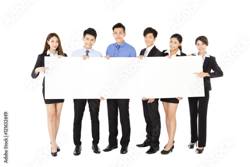 young Business  group holding  blank white  board © Tom Wang