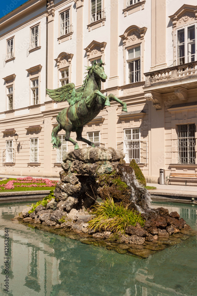 Pegasus Sculpture (fountain) In Mirabell Gardens In Salzburg, Austria ...