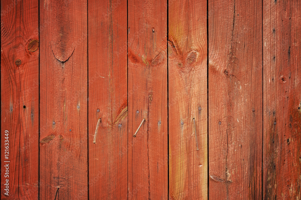 Fototapeta premium Red wood planks