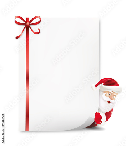 Nikolaus hinter Papier mit Schleife