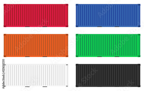 colorful cargo container vector