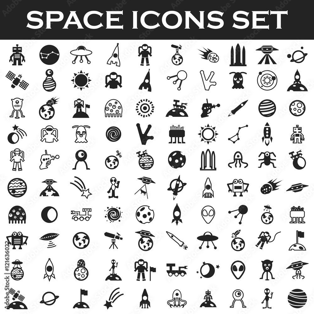 space icons set space icons set