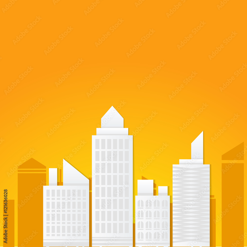 Flat illustration of business city urban landscape Flat illustration of business city urban landscape