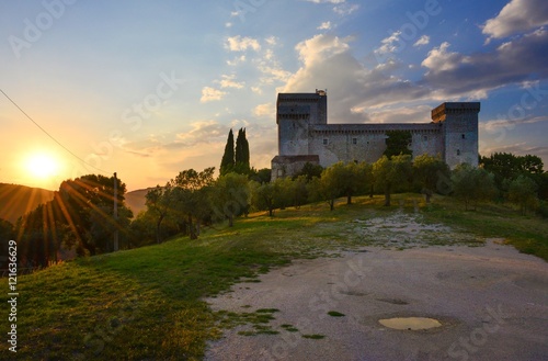 Narni (Italy) - A suggestive medieval town with great castle, in Umbria region - The castle at sunset photo