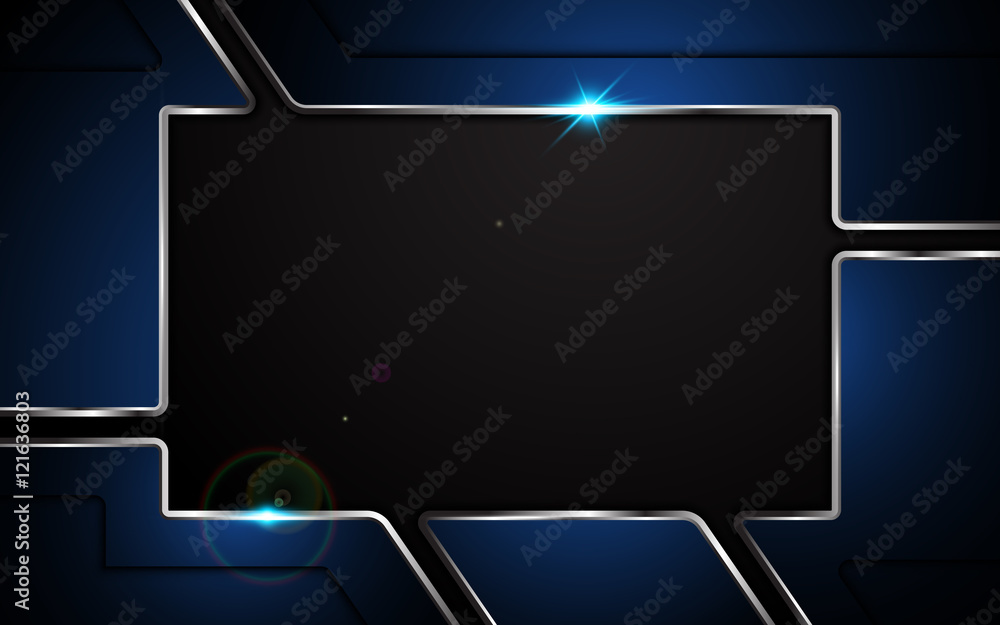 abstract metallic blue plate steel design modern concept frame layout background