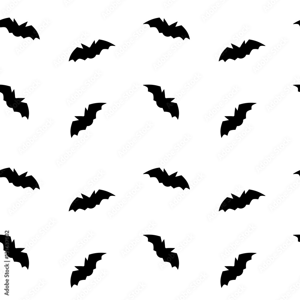 Fototapeta premium bats silhouette seamless vector pattern background illustration