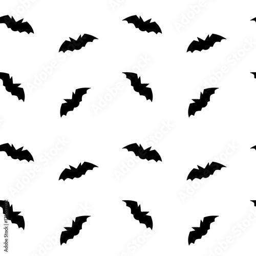 bats silhouette seamless vector pattern background illustration

