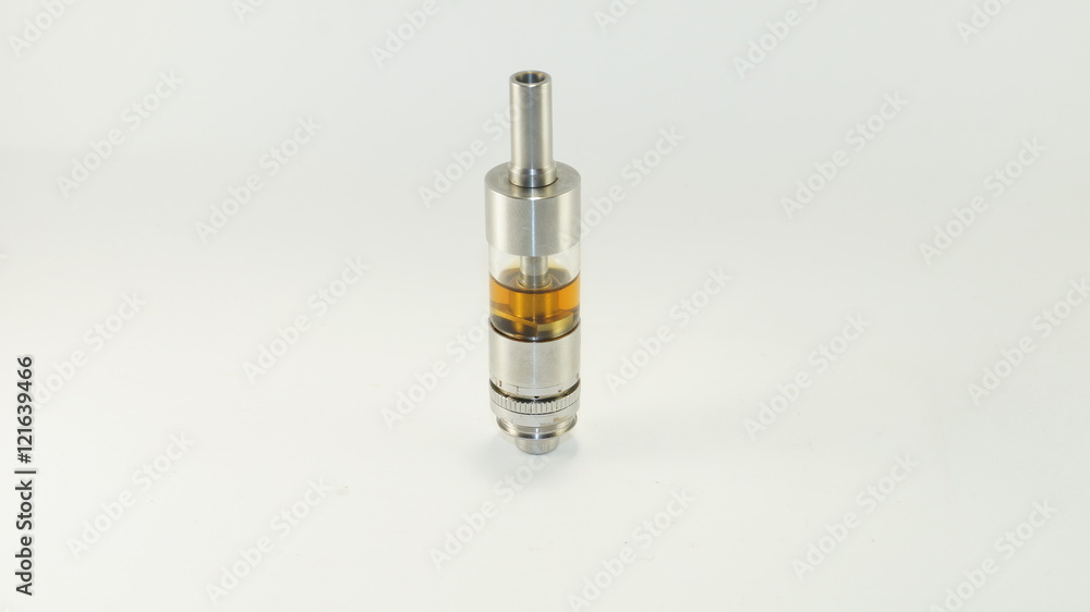 E-cigarette or vaping device isolated on white E-cigarette or vaping device isolated on white