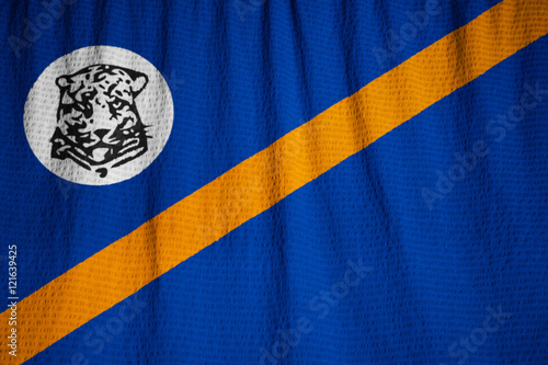 Closeup of Ruffled Bophuthatswana Flag, Bophuthatswana Flag Blow photo