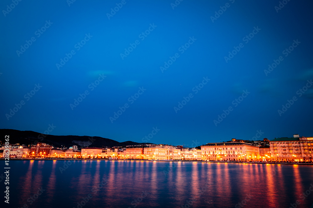 the lights of the city of Trieste
